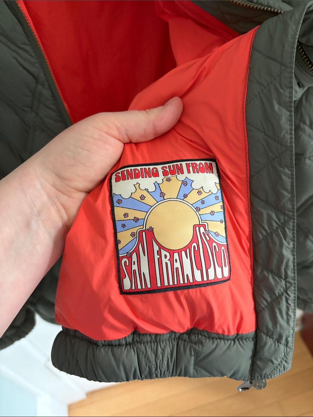 Marine Layer • Green Padded Marina Bomber Jacket (Size M) - Picture 5 of 8